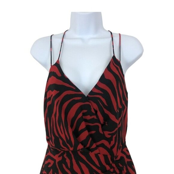 WAYF Size S Krista Zebra Print Open Back Camisole Dress In Red Black Zebra NWT - Picture 2 of 5